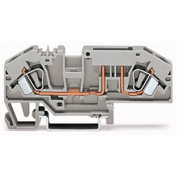 Wago Corporation 282-696 | 2-Conductor Fuse Terminal Block for Mini-Automotive Blade Fuses, with Test Option, No Blown Fuse Indication