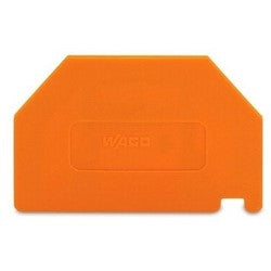 Wago Corporation 283-322 | Terminal Block Separator Plate, Oversized, 2 mm W x 68 mm D x 42.8 mm H, Orange