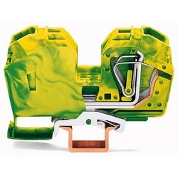 Wago Corporation 285-637 | 2-Conductor Ground Terminal Block with End Plate, 2–8 AWG, Green