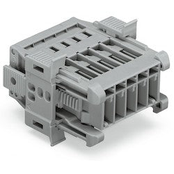 Wago Corporation 769-604/006-000 | 4-Pole Plug with Fixing Flange, Gray