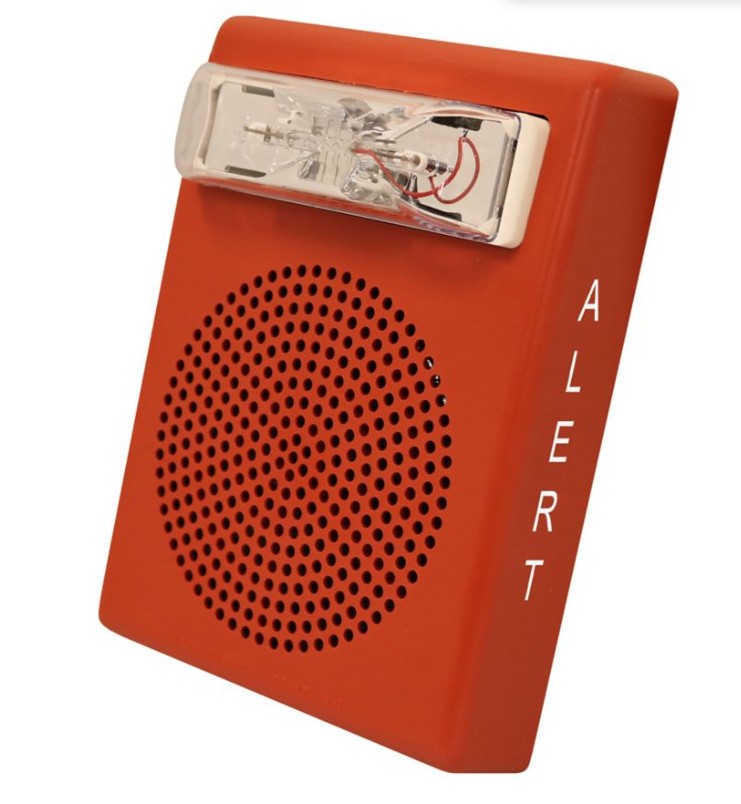 Wheelock E50-24MCW-ALR | 2w Speaker Strb, Sq, Wall, 24vdc, 15/30/75/110cd, Alert, Rd