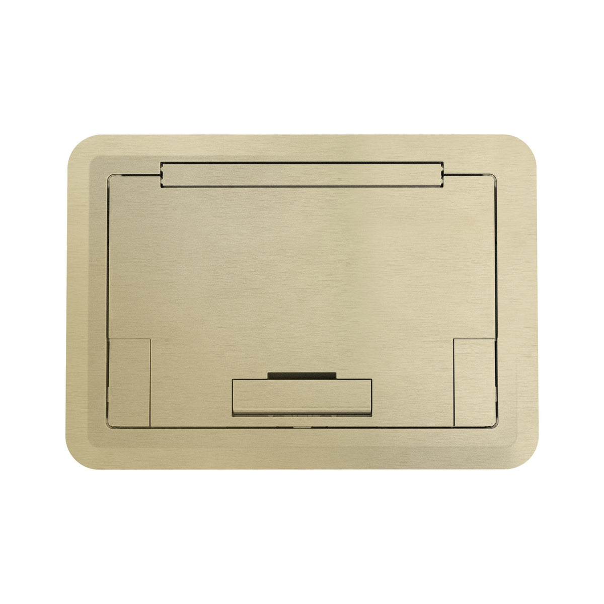 Wiremold EFB45BTCSB | Evolution Floor Box Surface Cover, Solid Lid, Satin Brass