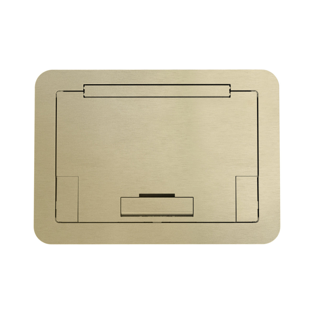 Wiremold EFB45BTSBTR | Evolution Floor Box Flush Cover, Solid Lid, Satin Brass, Tamper-Resistant