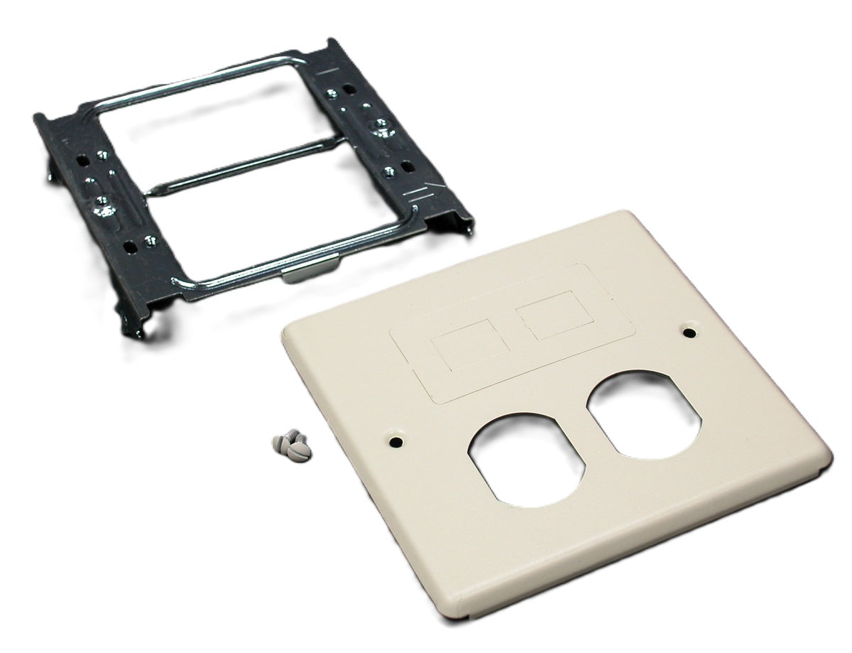Wiremold G4047BF | 4047 Series Two-Gang Cover Duplex and Modular Furniture Fitting, Gray