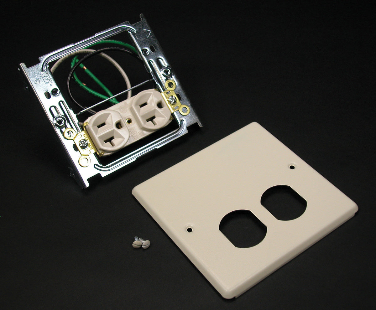 Wiremold G4047WX | 4047 Two-Gang Cover One Duplex Receptacle Installed