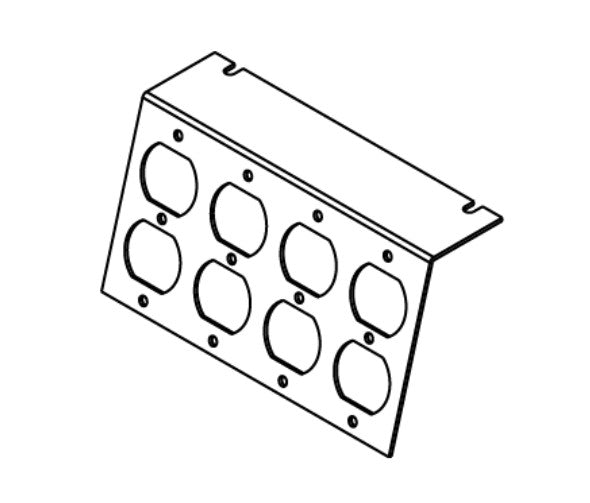 Wiremold P8105-4DP | AC Series Double Gang Power Plate