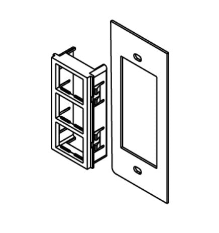 Wiremold SGB-3TJ | AF Series Single-Gang Plate