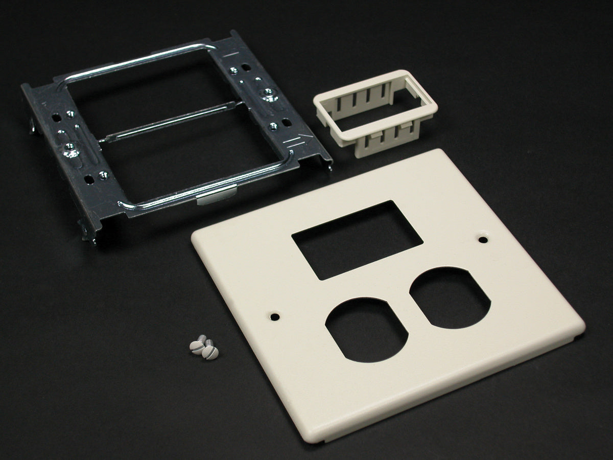Wiremold V4047BM | 4047 Two-Gang Cover and Pass and Seymour Activate 2A Mini Adapter Fitting