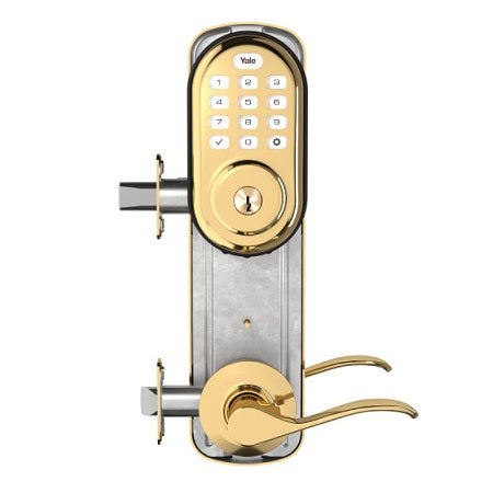 Yale Residential YRC216-ZW2-NW-4-605 | Keyed Deadbolt with Acrylic Push Button Keypad