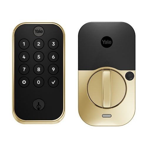 Yale Residential YRD614-BLE-P05 | Pro 2 Keypad with Bluetooth, Push Button, Oil Lifetime Brass