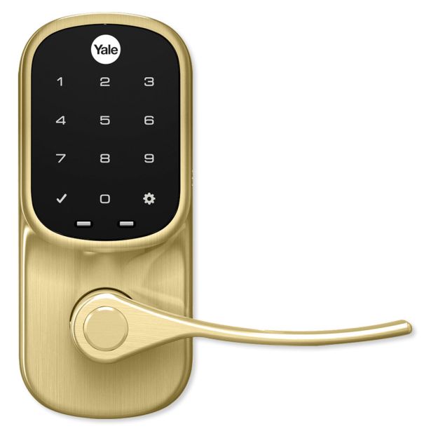 Yale Residential YRL226-ZW2-605 | Z-Wave Plus Assure Touchscreen Keypad Lever Lock, Polished Brass