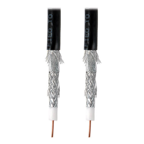 Tripp-Lite A224-01K-BK | RG6/U Quad-Shield CMR-Rated Coaxial Cable, Black, 1000 ft. (304.8 m)