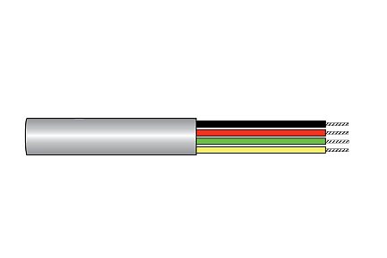Alpha Wire 1608 SL021 | Communication-Control-Industrial-Cable, 8 Conductor, 26 AWG, Unshielded, PVC Jacket, PP Insulation, 0.09 Jacket Diameter, 0.024 Jacket Thickness, 0.037 Core Diameter