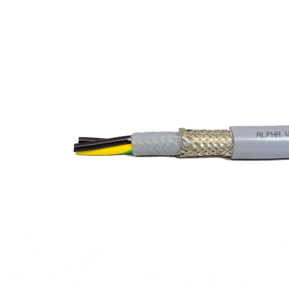 Alpha Wire 65204CY SL001 | Xtra-Guard-Performance-Cable, 4 Conductor, 12 AWG, Braid, 600 V, PVC Jacket, PVC Insulation, 0.616 Jacket Diameter, 0.066 Jacket Thickness, 65/30 Stranding