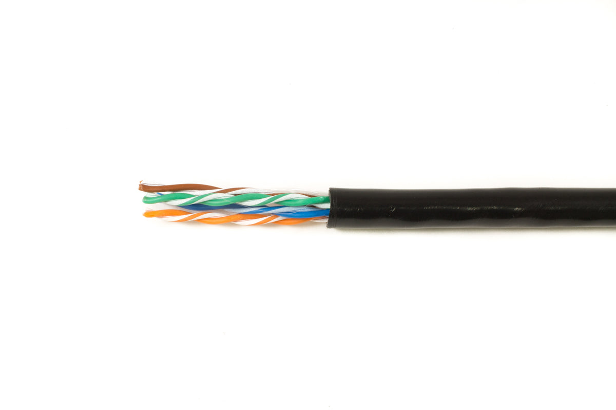 Alpha Wire 74009 BK002 | 8 (4 Pair Twisted) Conductor Multi-Pair, Cat5e Cable Black 22 AWG - 10.00' (3.05m)
