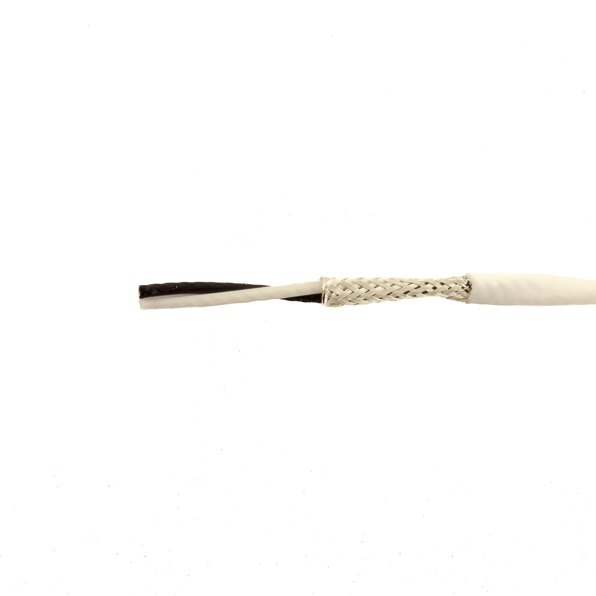 Alpha Wire M1252 WH001 | 2 Conductor Multi-Conductor Cable White 16 AWG Braid 1000.0' (304.8m)