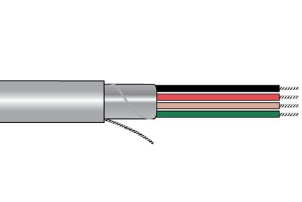 Alpha Wire M3232 SL001 | COMPOSITE CABLE, 20 AWG - 2 CONDUCTOR STRANDED TNC PE FOIL SHIELD, PVC JACKET CHR GREY, CM 300V 75 CONDUCTOR ROHS