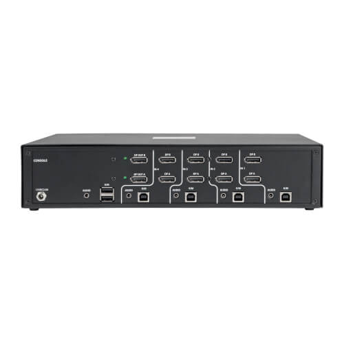 Tripp-Lite B002-DP2A4 | Secure KVM Switch, Dual Monitor, DisplayPort to DisplayPort - 4-Port, 4K, NIAP PP3.0 Certified, Audio, TAA