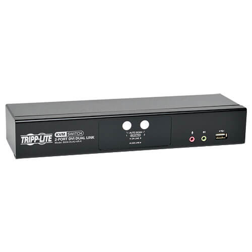 Tripp-Lite B004-DUA2-HR-K | 2-Port DVI Dual-Link / USB KVM Switch with Audio and Cables