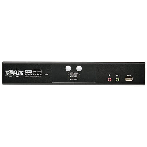 Tripp-Lite B004-DUA2-HR-K | 2-Port DVI Dual-Link / USB KVM Switch with Audio and Cables