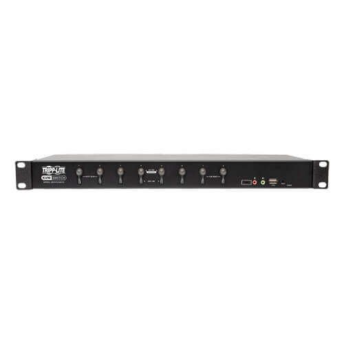 Tripp-Lite B024-DUA8-SL | 8-Port DVI/USB KVM Switch with Audio and USB 2.0 Peripheral Sharing, 1U Rack-Mount, Single-Link, 1920 x 1200 (1080p)