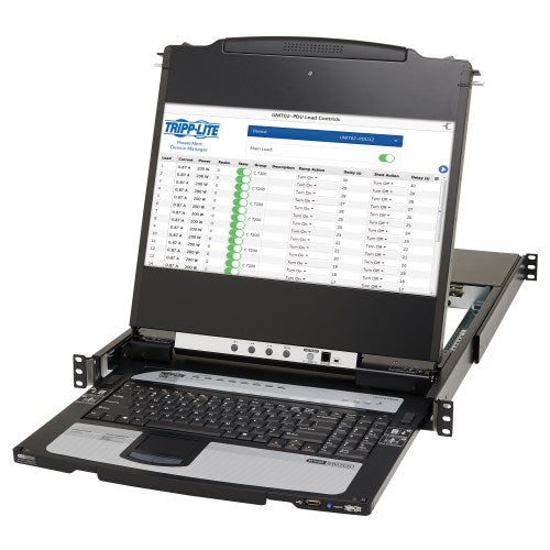 Tripp-Lite B030-DP08-17DIP | NetDirector 8-Port DisplayPort KVM Switch Console with 17 in. LCD, IP Remote Access, Dual Rail, 1U Rack-Mount