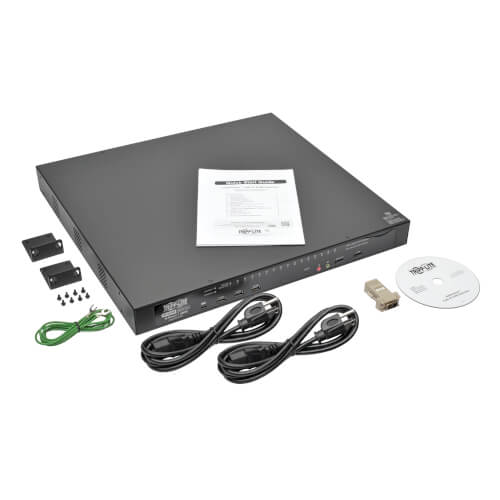 Tripp-Lite B064-016-02-IPG | NetDirector 16-Port Cat5 KVM over IP Switch - Virtual Media, 2 Remote + 1 Local User, 1U Rack-Mount, TAA