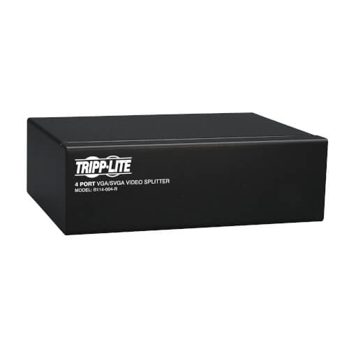 Tripp-Lite B114-004-R | 4-Port VGA/SVGA Video Splitter with Signal Booster, High Resolution Video, 350MHz, (HD15 M/4xF)
