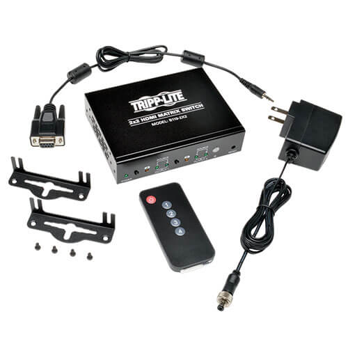 Tripp-Lite B119-2X2 | 2x2 HDMI Matrix Switch with Remote Control - 1080p @ 60 Hz (HDMI 2xF/2xF), TAA