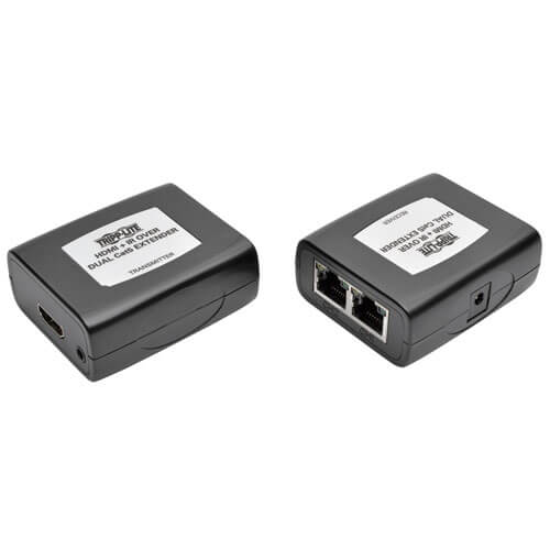 Tripp-Lite B125-101-60-IR | HDMI over Dual Cat5/6 Extender Kit, In-Line Transmitter/Receiver for Video/Audio, IR, Up to 150 ft. (45 m), TAA