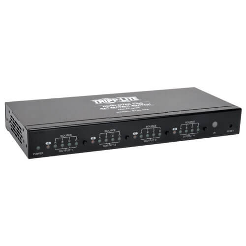 Tripp-Lite B126-4X4 | 4 x 4 HDMI over Cat5/6 Matrix Splitter Switch, Box-Style Transmitter for Video/Audio, Up to 175 ft. (53 m), TAA