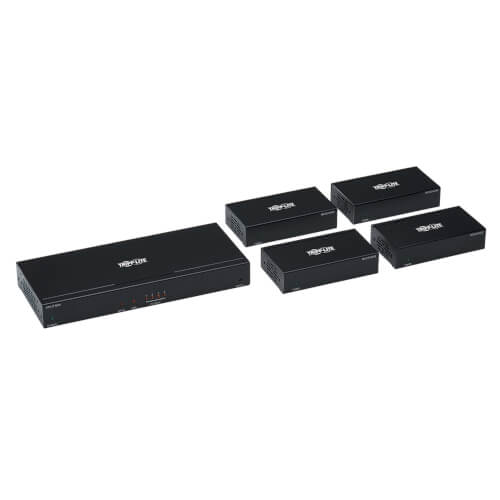 Tripp-Lite B127-004-H4H | 4-Port HDMI over Cat6 Splitter/Extender Kit, Transmitter/4 Receivers, 4K 60 Hz, PoC, HDR, 125 ft., TAA