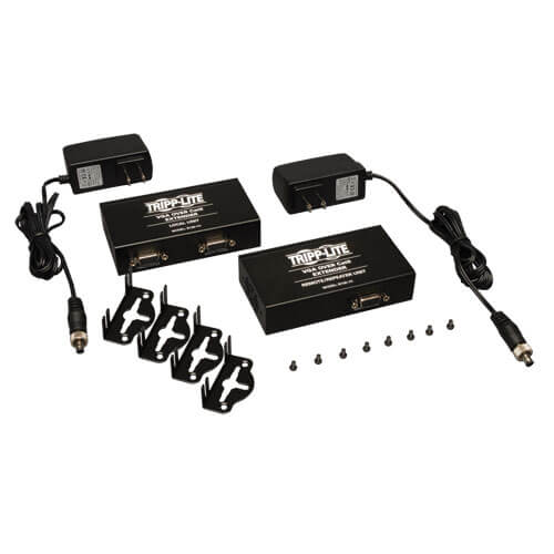 Tripp-Lite B130-111 | VGA over Cat5/Cat6 Transmitter and Receiver with Repeater Kit, Box-Style, 1920x1440 60 Hz, Up to 1000 ft. (305 m), TAA