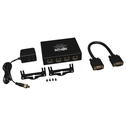 Tripp-Lite B132-004-2 | 4-Port VGA over Cat5/6 Splitter/Extender, Box-Style Transmitter for Video, Up to 1000 ft. (305 m), TAA