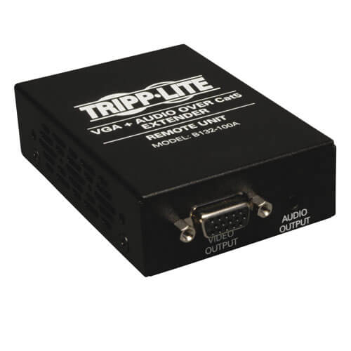 Tripp-Lite B132-100A | VGA over Cat5/6 Extender, Box-Style Receiver for Video/Audio, Up to 1000 ft. (305 m), TAA