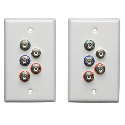 Tripp-Lite B136-101-WP-1 | Component Video with Stereo Audio over Cat5/Cat6 Extender Kit, Wallplate Transmitter and Receiver, Up to 700 ft. (213 m)