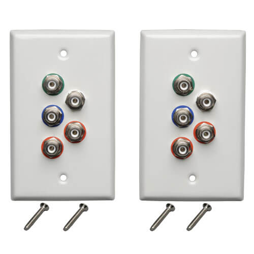 Tripp-Lite B136-101-WP-1 | Component Video with Stereo Audio over Cat5/Cat6 Extender Kit, Wallplate Transmitter and Receiver, Up to 700 ft. (213 m)