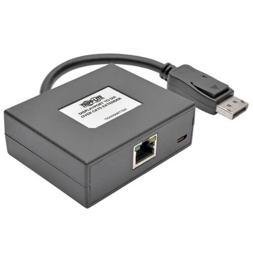 Tripp-Lite B150-1A1-DVI | DisplayPort to DVI over Cat5/6 Active Extender Kit, Pigtail Transmitter/Receiver for Video/Audio, 125 ft. (38 m)