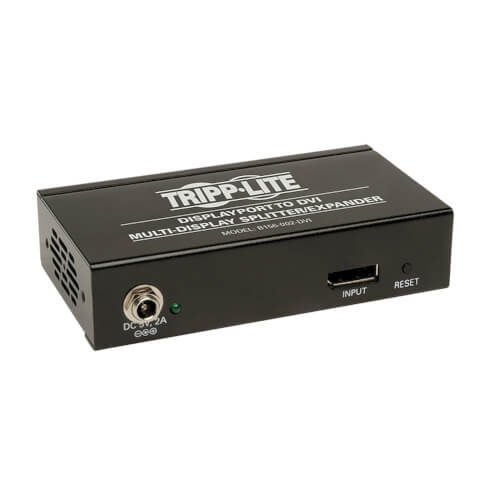 Tripp-Lite B156-002-DVI | 2-Port DisplayPort to DVI Multi-Monitor Splitter, MST Hub, 3840 x 1200 @ 60Hz, DP1.2, TAA