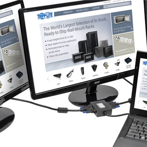 Tripp-Lite B157-002-DVI | 2-Port DisplayPort to DVI Hub, DP1.2, TAA