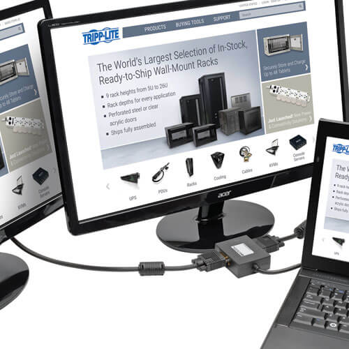 Tripp-Lite B157-002-VGA | 2-Port DisplayPort to VGA Hub, DP1.2, TAA