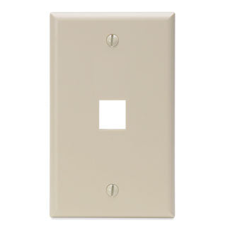 Leviton 41080-1IP | Single-Gang QuickPort Wallplate, 1-Port, Ivory