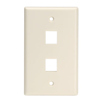 Leviton 41080-2TL | Single-Gang QuickPort Wallplate for Large Connectors, 2-Port, Light Almond