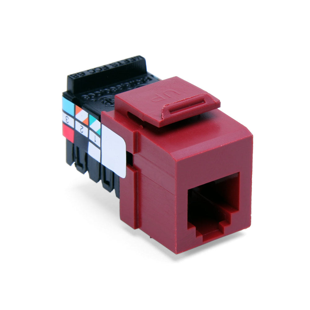 Leviton 41106-RR6 | Voice Grade QuickPort Connector, 6P6C, Red