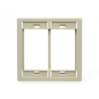 Leviton 41290-DMI | Dual-Gang MOS Wallplate, Ivory