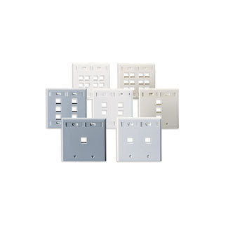 Leviton Manufacturing Co 42080-2WL | Single-Gang QUICKPORT Wallplate for Large Connectors with ID Windows, 2-Port, White