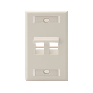 Leviton 42081-2IS | Angled Single-Gang QuickPort Wallplate with ID Windows, 2-Port, Ivory