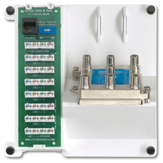 Leviton 47603-DP6 | Compact Series 4 Telephone, 4 Data, and 6-Way Video Panel