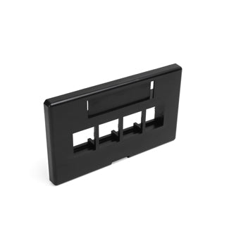 Leviton 49910-HE4 | QuickPort Modular Furniture Faceplate, 4-Port, Black (Herman Miller)