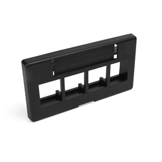 Leviton 49910-SE4 | QuickPort Modular Furniture Faceplate, 4-Port, Black